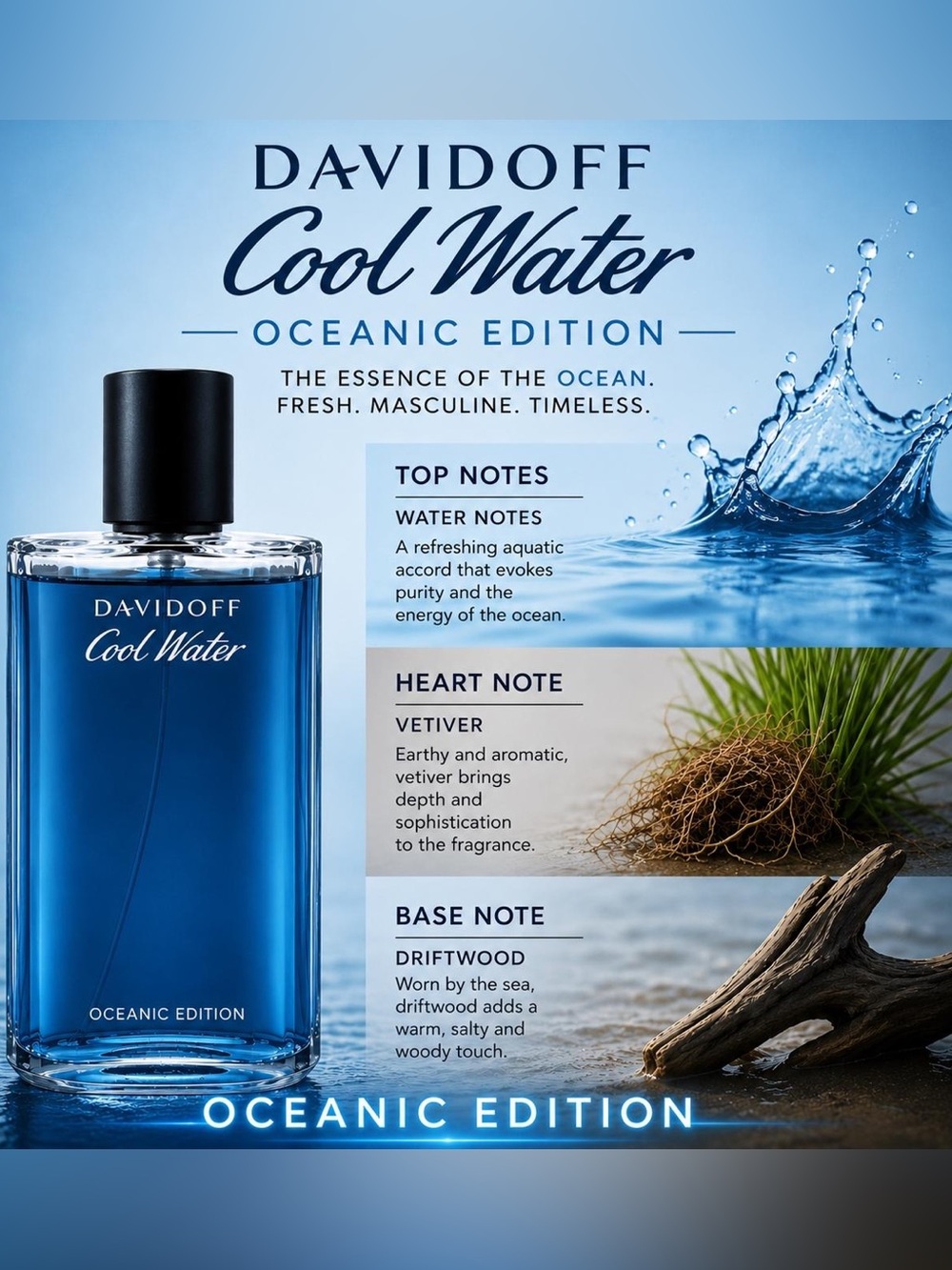 Davidoff Cool Water Oceanic EDT — tester men’s 125ml 4.2oz new - Picture 3 of 3